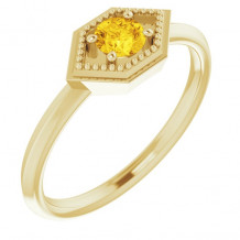 14K Yellow Sapphire Geometric Ring - 72111609P