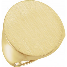 18K Yellow 22x20 mm Oval Signet Ring - 9600123838P