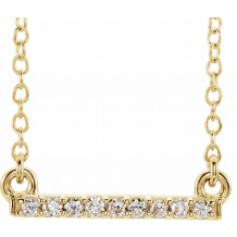 14K Yellow .07 CTW Petite Diamond Bar 16-18 Necklace - 65201760000P