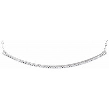 14K White 1/6 CTW Diamond Bar 16-18 Necklace - 65108560001P