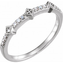14K White 1/10 CTW Diamond Stackable Ring - 65212760001P