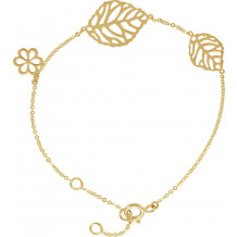 14K Yellow Leaf & Floral-Inspired Bracelet - 650116101P