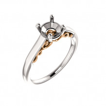 Stuller 14k Two-Tone Gold Semi-Mount Engagement Ring
