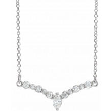 14K White 1/3 CTW Diamond 18 V Necklace - 86943615P