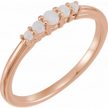 14K Rose Opal Graduated Five-Stone Ring - 71964602P