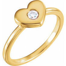 14K Yellow .03 CTW Diamond Heart Ring - 122822601P