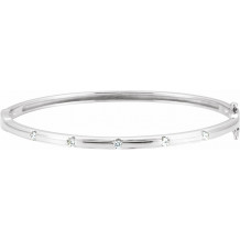 14K White 1/4 CTW Diamond Bangle Bracelet - 65101100100P