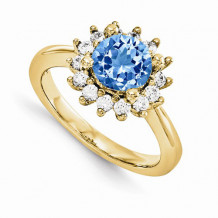 Quality Gold 14K Yellow Gold & Diamond Semi-Mount Gemstone Ring