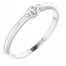 14K White 1/8 CTW Diamond Solitaire Ring - 124565109P