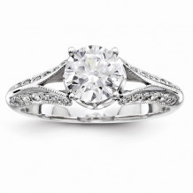 Quality Gold 14k White Gold Semi-Mount Diamond Engagement Ring