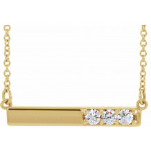 14K Yellow 1/5 CTW Diamond Bar 16-18 Necklace - 86773606P
