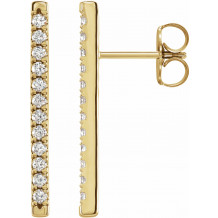 14K Yellow 1/3 CTW Diamond French-Set Bar Earrings - 87066606P