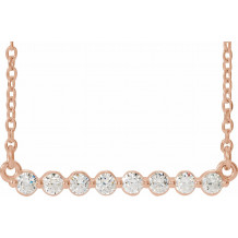 14K Rose 1/4 CTW Diamond Bar 16 Necklace - 86887612P