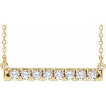 14K Yellow 1/2 CTW Diamond French-Set Bar 18 Necklace - 86969726P
