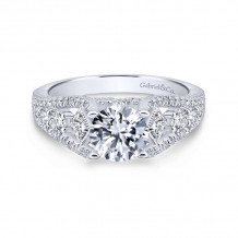 Gabriel & Co. 14k White Gold Entwined Straight Engagement Ring - ER12814R4W44JJ