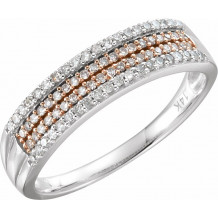 14K White & 14K Rose Gold Plated 1/4 CTW Diamond Ring - 65189260000P