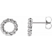 14K White 9.4 mm Circle Rope Earrings - 86821600P