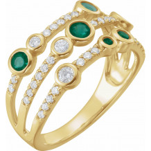 14K Yellow Emerald & 3/8 CTW Diamond Ring - 653533601P