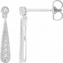 14K White 1/6 CTW Diamond Teardrop Earrings - 65273160002P