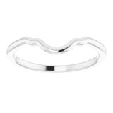 14K White Band for 7x5 mm Oval Engagement Ring - 123129126P photo 3