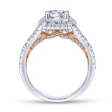 Gabriel & Co. 14k Two Tone Gold Blush Halo Engagement Ring - ER12830R4T44JJ photo 2