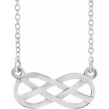 14K White Infinity-Inspired Knot Design 18 Necklace - 86312101P photo