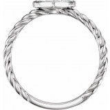 14K White 1/8 CTW Diamond Heart Rope Ring - 122881600P photo 2