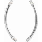 14K White 1/4 CTW Diamond Curved Bar Earrings - 87024600P photo 2