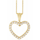 14K Yellow 1 CTW Diamond Heart 18 Necklace - 67533105P photo