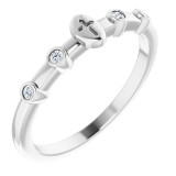 14K White .06 CTW Diamond Stackable Cross Ring - R43109600P photo