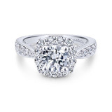 Gabriel & Co. 14k White Gold Entwined Halo Engagement Ring - ER12840R4W44JJ photo
