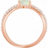14K Rose Opal & 1/3 CTW Diamond Ring - 71934602P photo 2
