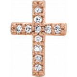 14K Rose 1/10 CTW Diamond Cross Earrings - R17013607P photo
