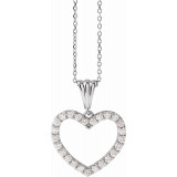 14K White 1/2 CTW Diamond Heart 18 Necklace - 67533101P photo