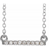 14K White .07 CTW Petite Diamond Bar 16-18 Necklace - 65201760001P photo