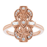 14K Rose 1/6 CTW Diamond Vintage-Inspired Ring - 124038602P photo 3