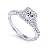 Gabriel & Co. 14k White Gold Victorian Halo Engagement Ring - ER11312S2W44JJ photo 3