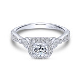 Gabriel & Co. 14k White Gold Victorian Halo Engagement Ring - ER11312S2W44JJ photo
