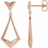 14K Rose Geometric Dangle Earrings with Backs - 86923602P photo