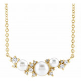 14K Yellow Akoya Cultured Pearl & .08 CTW Diamond 16 Necklace - 87273116P photo
