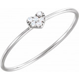 14K White .03 CTW Diamond Petite Heart Ring - 65192160002P photo