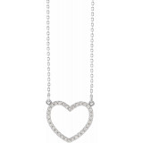 14K White 1/5 CTW Diamond Small Heart 16 Necklace - 66415100006P photo