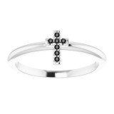 14K White .03 CTW Black Diamond Stackable Cross Ring - R43084606P photo 3