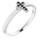 14K White .03 CTW Black Diamond Stackable Cross Ring - R43084606P photo