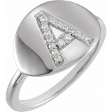 14K White Initial A 1/10 CTW Diamond Ring - 653628601P photo