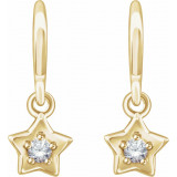 14K Yellow 3 mm Round April Youth Star Birthstone Earrings - 653420610P photo 2