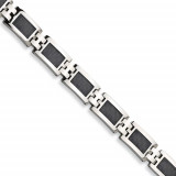Chisel Stainless Steel Black Carbon Fiber 9in Bracelet photo