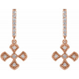14K Rose 1/5 CTW Diamond Cross Dangle Earrings - 6535881002P photo 2