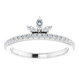 14K White 1/3 CTW Diamond Stackable Crown Ring - 123821600P photo 3