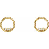 14K Yellow 1/6 CTW Diamond Circle Earrings - 86818601P photo 2